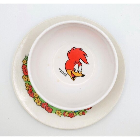 Woody Woodpecker Arrowhead Envoy 710 Vintage Bowl & Campfire Plate 60s - Picture 2 of 9